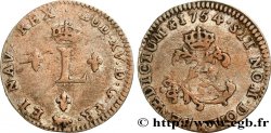 LOUIS XV DIT LE BIEN AIMÉ Double sol de billon 1754 Paris TTB