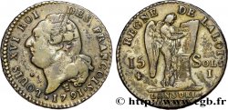 LOUIS XVI (MONARQUE CONSTITUTIONNEL)  15 sols dit &nbsp;au génie&nbsp;, type FRANCOIS 1791 Limoges