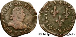 HENRI III Double tournois, 1er type de la Rochelle 1579 La Rochelle