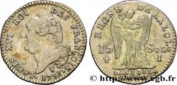 LOUIS XVI (MONARQUE CONSTITUTIONNEL)  15 sols dit &nbsp;au génie&nbsp;, type FRANÇOIS 1791 Limoges TTB/TB+