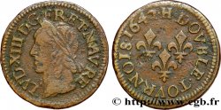 LOUIS XIII LE JUSTE Double tournois, type de Warin 1642 La Rochelle