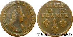 LOUIS XIV LE GRAND OU LE ROI SOLEIL Liard, 3e type, buste âgé 1696 Lille
