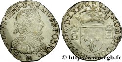 HENRY III Demi-teston, 3e type, col fraisé (fausse) 1577 Toulouse XF/AU