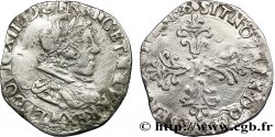 LOUIS XIII LE JUSTE Quart de franc, buste lauré avec petit col plat (buste de Pierre Régnier) 1636 Toulouse TTB/TB+
