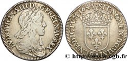 LOUIS XIII LE JUSTE Quart d&nbsp;écu, buste drapé et cuirassé (2e buste de Jean Warin) 1643 Paris, Monnaie du Louvre TB+/TTB