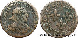 LOUIS XIII LE JUSTE Double tournois au grand buste viril drapé 1638 Vallée du Rhône