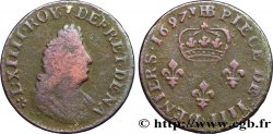 LOUIS XIV LE GRAND OU LE ROI SOLEIL IIII deniers 1697 Strasbourg