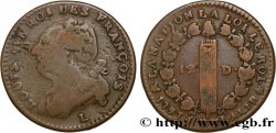 LOUIS XVI (MONARQUE CONSTITUTIONNEL)  12 deniers dit &nbsp;au faisceau&nbsp;, type FRANCOIS 1792 Bayonne TB