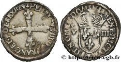 HENRI III Huitième d&nbsp;écu, croix de face 1589 Nantes TB+