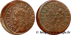 LOUIS XIII LE JUSTE Double tournois, type de Warin 1642 La Rochelle