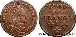 LOUIS XIV LE GRAND OU LE ROI SOLEIL Liard de cuivre, 2e type 1656 Pont-de-l’Arche TTB