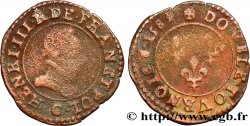 HENRI III Double tournois, type de Saint-Lô 1589 Saint-Lô