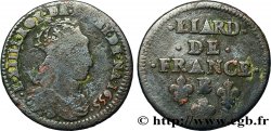LOUIS XIV LE GRAND OU LE ROI SOLEIL Liard de cuivre, 2e type 1655 Pont-de-l’Arche