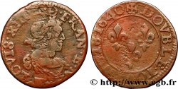 LOUIS XIII LE JUSTE Double tournois, 19e type 1640 Tours