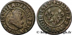 LOUIS XIII LE JUSTE Double tournois, type 8 1634 Lyon