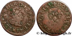 LOUIS XIII LE JUSTE Double tournois, type 14 1639 La Rochelle TB+