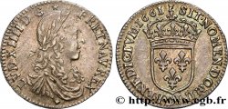 LOUIS XIV LE GRAND OU LE ROI SOLEIL Douzième d&nbsp;écu, portrait apollinien 1661 Lyon SUP