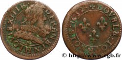 LOUIS XIII LE JUSTE Double tournois, type 1 1632 La Rochelle