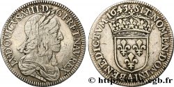 LOUIS XIII LE JUSTE Quart d&nbsp;écu, buste drapé et cuirassé (2e buste de Jean Warin) 1643 Paris, Monnaie du Louvre TB+/TTB
