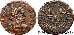 LOUIS XIII LE JUSTE Double tournois, 19e type 1639 Tours