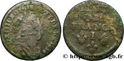 LOUIS XIV LE GRAND OU LE ROI SOLEIL Liard de cuivre, 2e type 1656 Limoges