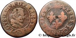 LOUIS XIII LE JUSTE Double tournois, type 4 1625 Riom