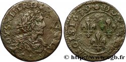 LOUIS XIII LE JUSTE Double tournois au grand buste viril drapé 1639 Vallée du Rhône