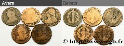 LOUIS XVI Lot de cinq pièces de 2 sols dit  au faisceau , type FRANÇOIS n.d. s.l.