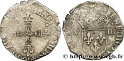 HENRI III Huitième d&nbsp;écu, croix de face n.d. Nantes