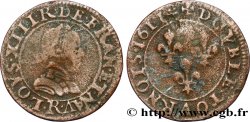 LOUIS XIII LE JUSTE Double tournois, buste adolescent, type 1 1617 Saint-André de Villeneuve-lès-Avignon