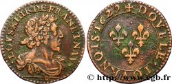 LOUIS XIII LE JUSTE Double tournois, type 7 1629 Paris
