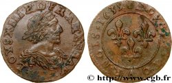 LOUIS XIII LE JUSTE Double tournois au grand buste viril drapé 1639 Vallée du Rhône