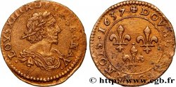 LOUIS XIII LE JUSTE Double tournois 1637 Vallée du Rhône