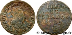 LOUIS XIV LE GRAND OU LE ROI SOLEIL Liard de cuivre, 2e type 1656 Vimy-en-Lyonnais (actuellement Neuville-sur-Saône)