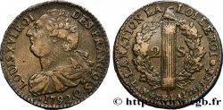 LOUIS XVI (MONARQUE CONSTITUTIONNEL)  2 sols dit  au faisceau , type FRANÇOIS 1792 Perpignan