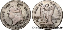LOUIS XVI 30 sols dit  au génie , type FRANÇOIS 1792 Limoges