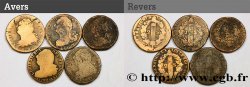 LOUIS XVI Lot de cinq pièces de 2 sols dit &nbsp;au faisceau&nbsp;, type FRANÇOIS n.d. s.l.