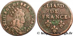 LOUIS XIV &nbsp;THE SUN KING&nbsp; Liard de cuivre, 2e type 1656 Acquigny