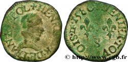 HENRI III Denier tournois, type de Troyes 1586 Troyes TB/TTB