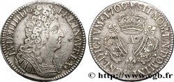 LOUIS XIV LE GRAND OU LE ROI SOLEIL Écu aux trois couronnes 1709 Paris