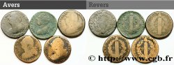 LOUIS XVI Lot de cinq pièces de 2 sols dit  au faisceau , type FRANÇOIS n.d. s.l.