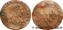LOUIS XIII LE JUSTE Double tournois au grand buste viril drapé 1638 Vallée du Rhône