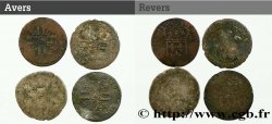 LOUIS XIV LE GRAND OU LE ROI SOLEIL Quinzain aux huit L, lot de 4 ex. n.d. 
