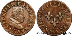 LOUIS XIII LE JUSTE Double tournois, 3e type 1626 Poitiers