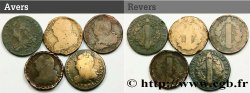 LOUIS XVI Lot de cinq pièces de 2 sols dit  au faisceau , type FRANÇOIS n.d. s.l.