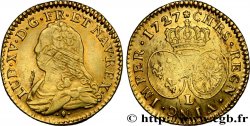 LOUIS XV THE BELOVED Louis d or aux écus ovales, buste habillé 1727 Bayonne XF