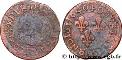 LOUIS XIII  Double tournois, 15e type de La Rochelle 1640 La Rochelle