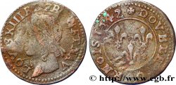 LOUIS XIII LE JUSTE Double tournois, type de Warin 1642 s.l.