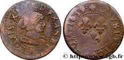 LOUIS XIII LE JUSTE Double tournois, type 14 1639 La Rochelle