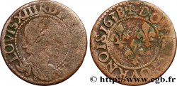 LOUIS XIII LE JUSTE Double tournois, 15e type 1638 Tours